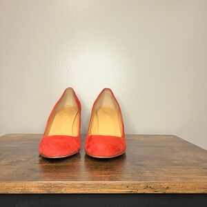 J. Crew Martina Bright Flame Suede Wedges